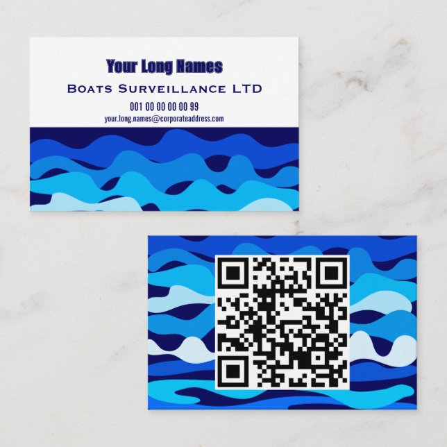 Tarjeta De Visita Abstract blue waves corporate style (Anverso / Reverso)