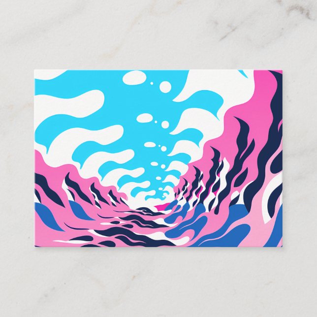 Tarjeta De Visita Abstract Dream Wave – Vibrant Surreal Flow (Anverso)