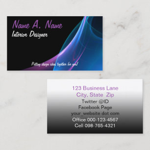 Tarjeta De Visita Abstract Dreamy Purple Blue Sweep