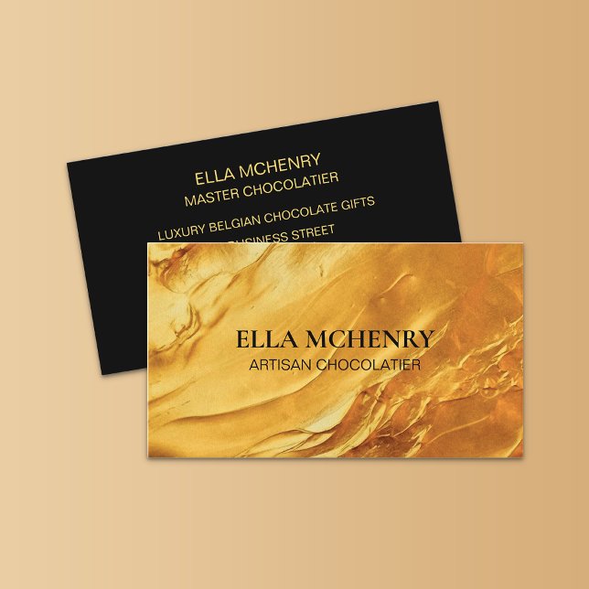 Tarjeta De Visita Abstract Luxury Thick Smooth Gold (Subido por el creador)