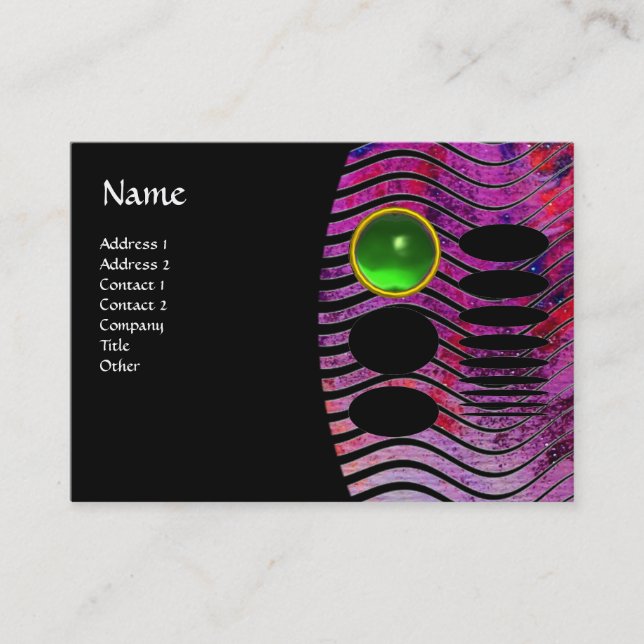 Tarjeta De Visita ABSTRACT TECHNO MONOGRAM esmeralda verde (Anverso)