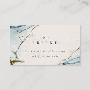 Tarjeta De Visita Abstract Watercolor Blue Gold Beachin Friend