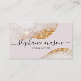 Tarjeta De Visita Abstract Watercolor Gold Purpurina Elegante Modern