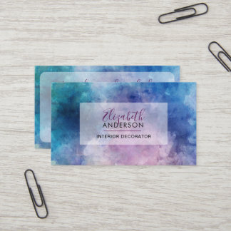 Tarjeta De Visita Abstract Watercolor Purple Fashion Moderno