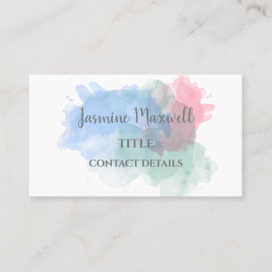 Tarjeta De Visita Abstract Watercolor Splash Moderno