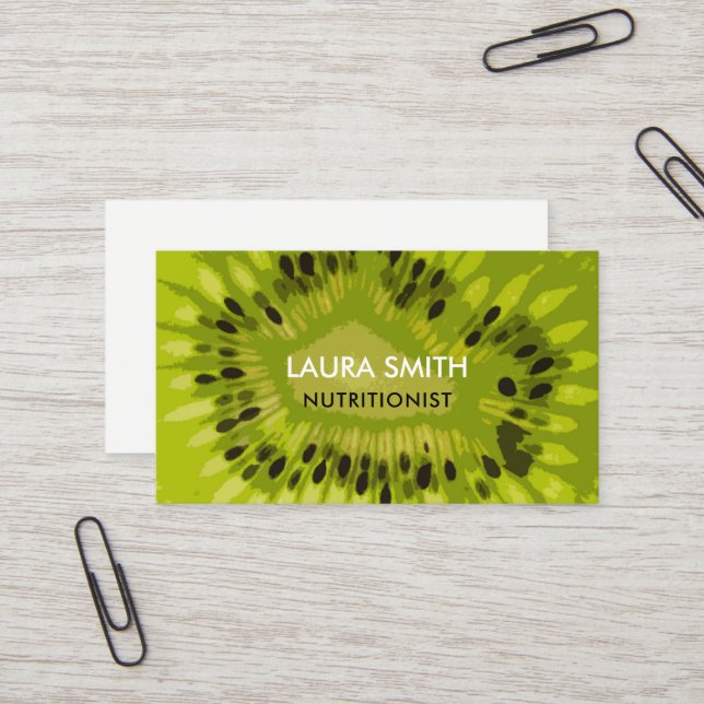 Tarjeta de visita abstracta de la fruta de kiwi - (Anverso/Reverso In Situ)