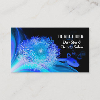 Tarjeta de visita abstracta floral azul del