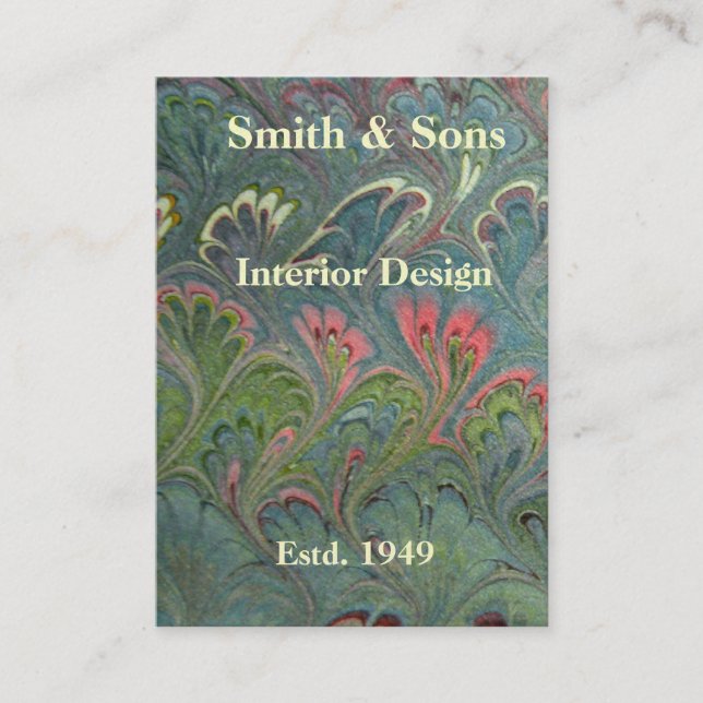 Tarjeta de visita abstracta que vetea florentina (Anverso)