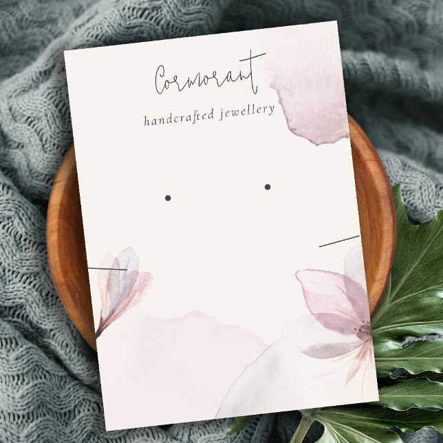 Tarjeta De Visita Abstracto Acuarela Floral Rubor collar de ganancia (Subido por el creador)