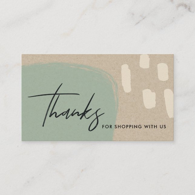 TARJETA DE VISITA ABSTRACTO BLUE GREEN KRAFT SCANDI GRACIAS LOGO (Anverso)