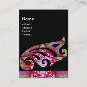 TARJETA DE VISITA ABSTRACTO BOTTERFLY WING, PURPLE RED STAR MONOGRAM