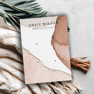 Tarjeta De Visita Abstracto de color beige marrón color de agua 2 pa