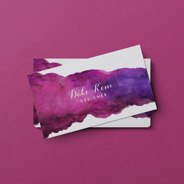 Tarjeta De Visita Abstracto de la acuarela magenta (Subido por el creador)