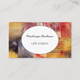 Tarjeta De Visita Abstracto geométrico de acuarela moderna pintada a