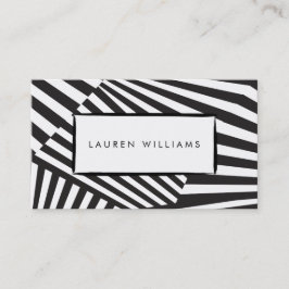 Tarjeta De Visita Abstracto gráfico negrita Arte a rayas en blanco y