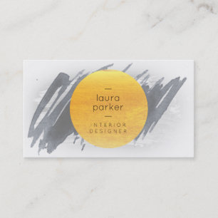 Tarjeta De Visita Abstracto moderno de color de agua gris negro