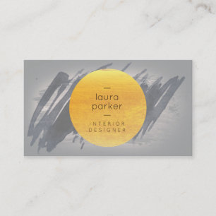 Tarjeta De Visita Abstracto moderno de color de agua gris negro