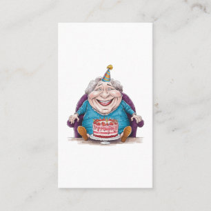 Tarjeta De Visita Abuela Divertida Tarta Enorme y Regalo en Efectivo