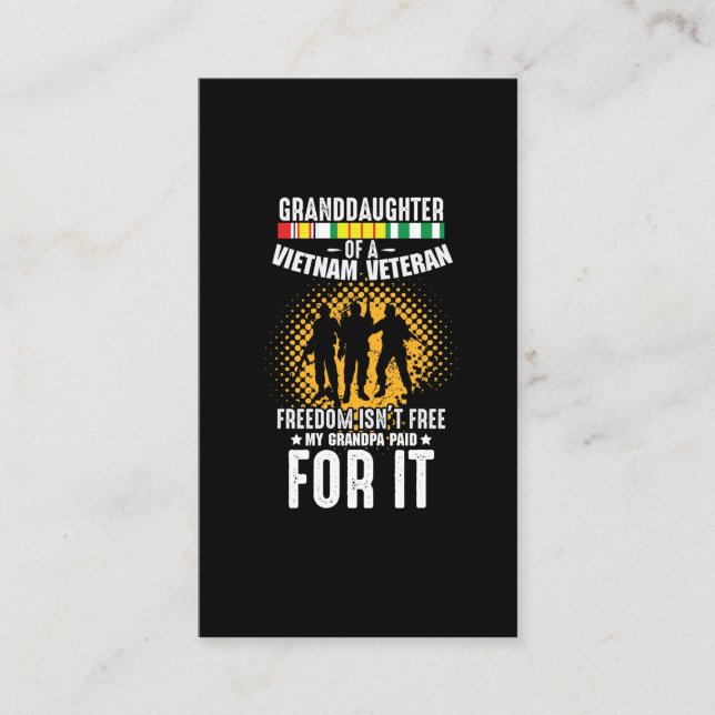 Tarjeta De Visita Abuela soldado veterana de Vietnam (Anverso)