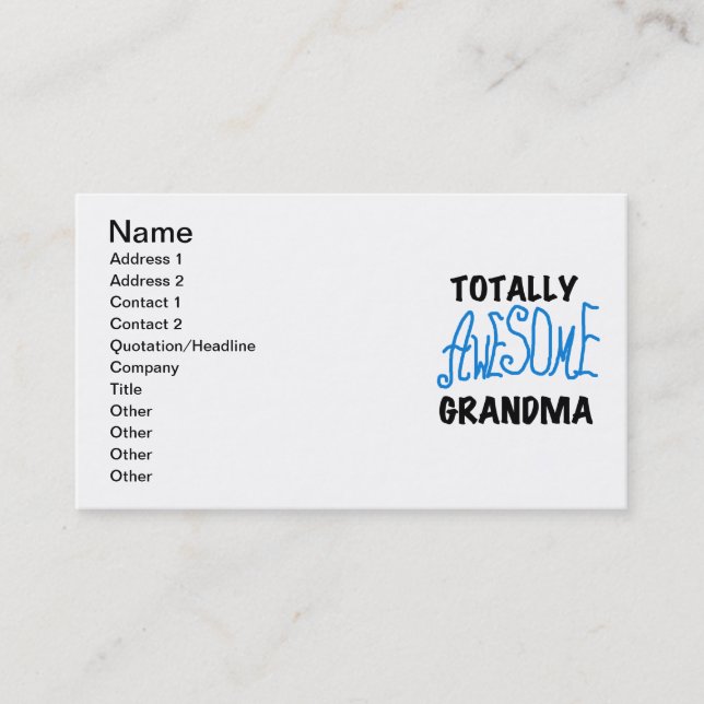 Tarjeta De Visita Abuela totalmente impresionante - camisetas y (Anverso)