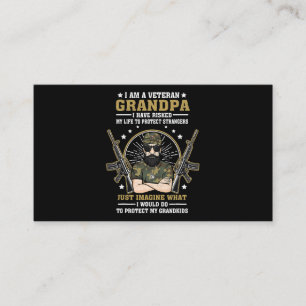 Tarjeta De Visita Abuelo Veterano De Los Hombres Ha Arriesgado La Vi