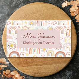 Tarjeta De Visita Abundantes arbustos coloridos y flores de margarit