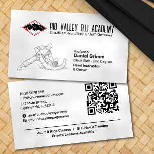 Tarjeta De Visita Academia e instructor brasileño Jiu-Jitsu
