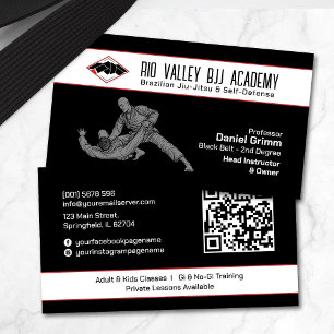 Tarjeta De Visita Academia e instructor brasileño Jiu-Jitsu