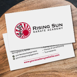 Tarjeta De Visita Academia Karate - Rising Sun Kanji
