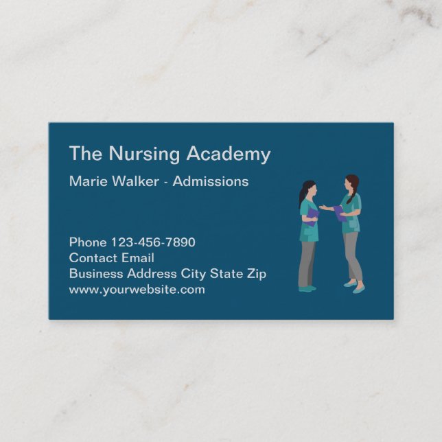 Tarjeta De Visita Academia Y Escuela De Enfermería Médica (Anverso)