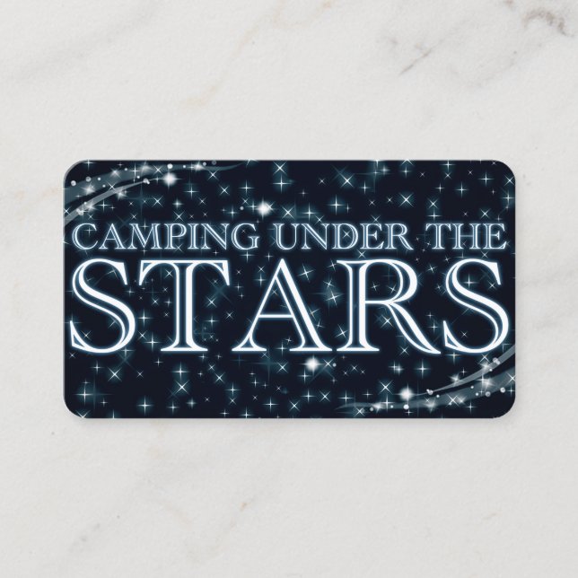 Tarjeta De Visita Acampando bajo las estrellas (Anverso)