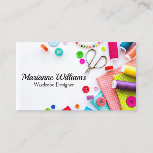 Tarjeta De Visita Accesorios de costura   Telas