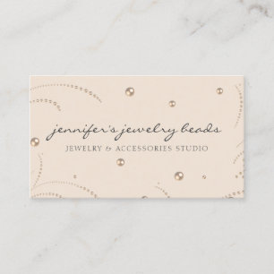 Tarjeta De Visita Accesorios Rosa Rubor Perla Joyería Elegante