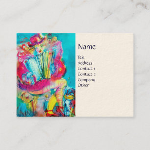 Tarjeta De Visita ACCORDION PLAYER EN LA NOCHE, blanco