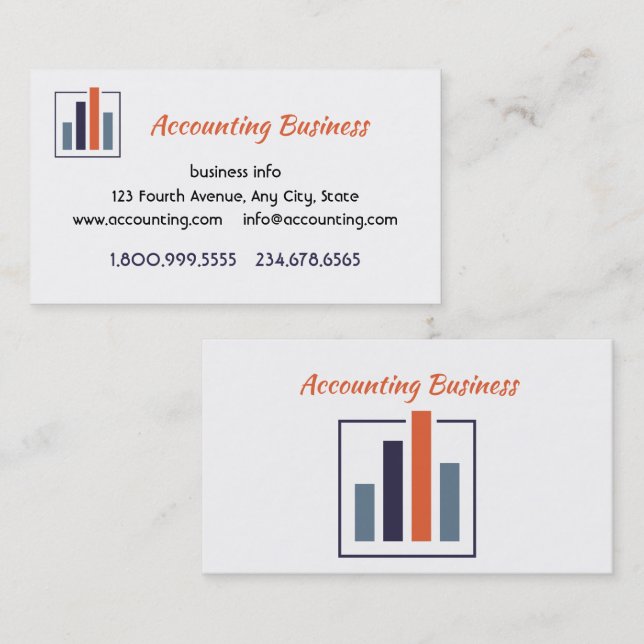 Tarjeta De Visita Accounting Bookkeeping  Custom Business  (Anverso / Reverso)
