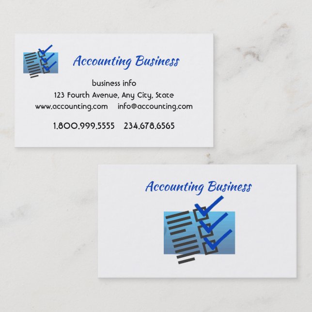 Tarjeta De Visita Accounting Bookkeeping  Custom Business  (Anverso / Reverso)