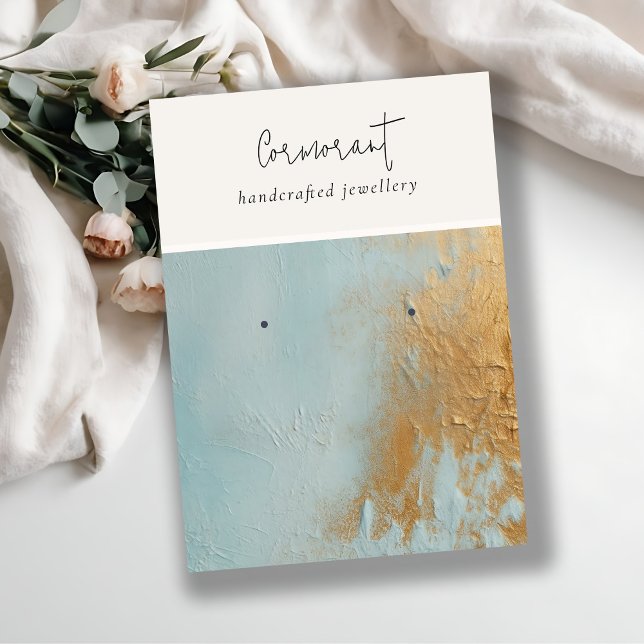 Tarjeta De Visita Aceite de Oro Azul Clásico Pintado Textura Holder (Subido por el creador)