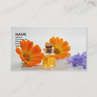 Tarjeta De Visita Aceite y flores