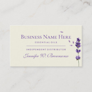 Tarjeta De Visita Aceites esenciales Beige Lavanda