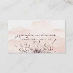 Tarjeta De Visita Aceites Esenciales Botánicos Pink Blush Frondoso