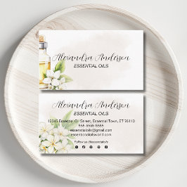 Tarjeta De Visita Aceites esenciales de jazmín natural acuarela flor