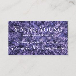 Tarjeta De Visita Aceites Esenciales de Lavanda Foto Logo Púrpura