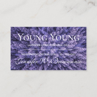 Tarjeta De Visita Aceites Esenciales de Lavanda Foto Logo Púrpura