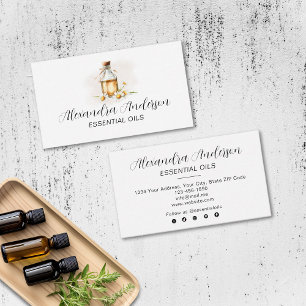 Tarjeta De Visita Aceites Esenciales de Manzanilla Floral Acuarela
