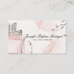 Tarjeta De Visita Aceites Esenciales de Perfume Elegante Rosa Rubor