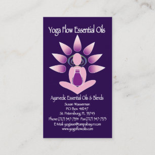 Tarjeta De Visita Aceites esenciales del flujo de la yoga
