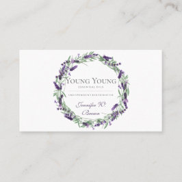 Tarjeta De Visita Aceites esenciales flor de lavanda púrpura