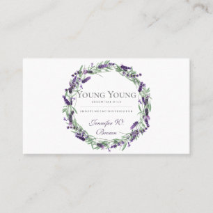 Tarjeta De Visita Aceites esenciales flor de lavanda púrpura