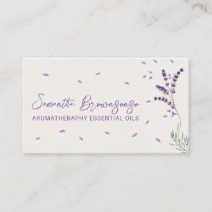 Tarjeta De Visita Aceites Esenciales Lila Marfil Branding 
