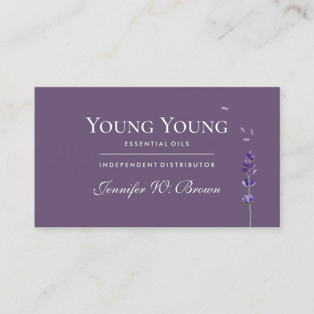 Tarjeta De Visita Aceites esenciales Lilac Purple Lavender (Anverso)